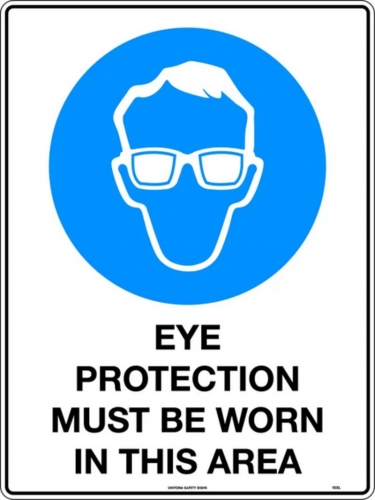 300x225mm - Metal - Eye Protection Must Be Worn In This Area