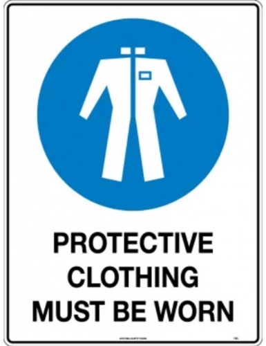450x300mm - Metal - Protective Clothing Must Be Worn