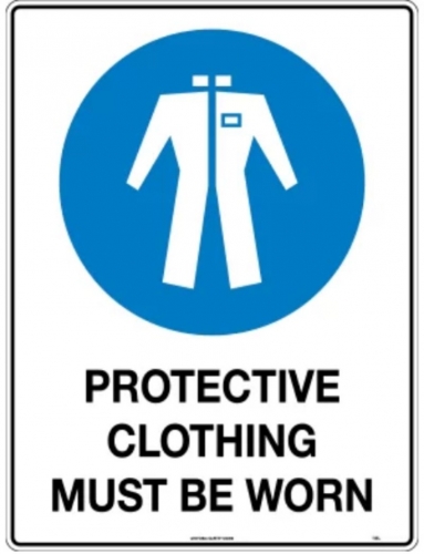 300x225mm - Metal - Protective Clothing Must Be Worn