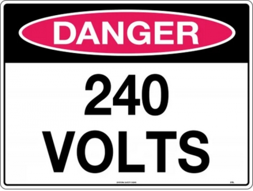 300x225mm - Metal - Danger 240 Volts
