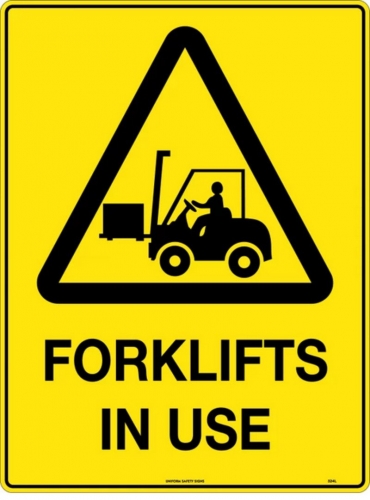600x400mm - Poly - Caution Forklifts in Use