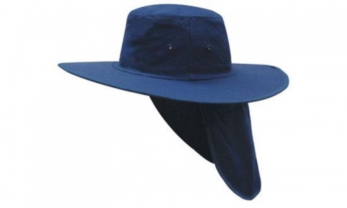 Canvas Hat W/Flap - Navy