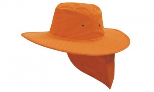 Canvas Hat W/Flap - Orange