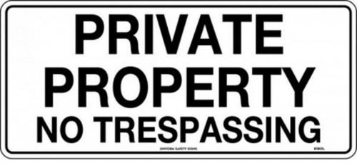 450x200mm - Metal - Private Property No Trespassing
