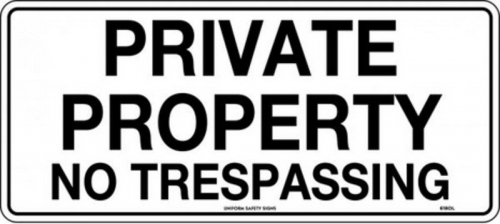 450x200mm - Poly - Private Property No Trespassing