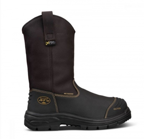 240mm Brown Pull On Riggers Boot - 100% Waterproof
