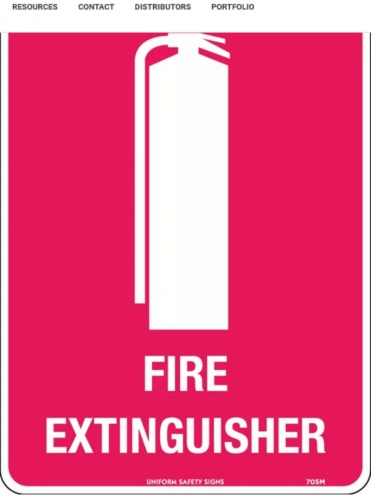 300x225mm - Metal - Fire Extinguisher (With Picto)