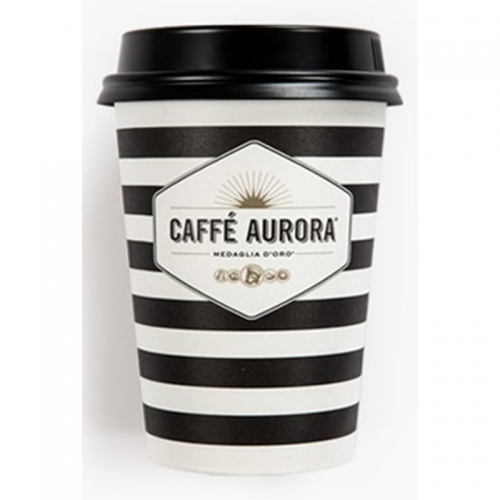 12oz Aurora Black and White Single Wall Printed Cups