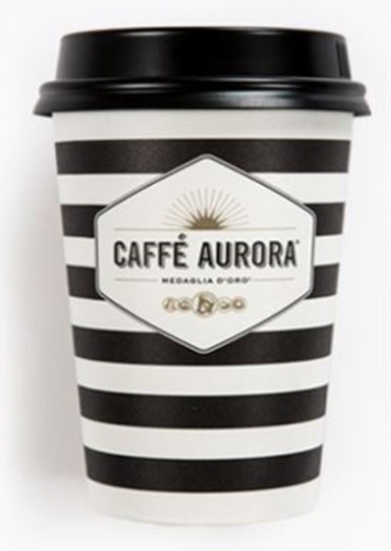 8oz Aurora Black and White Printed Cups