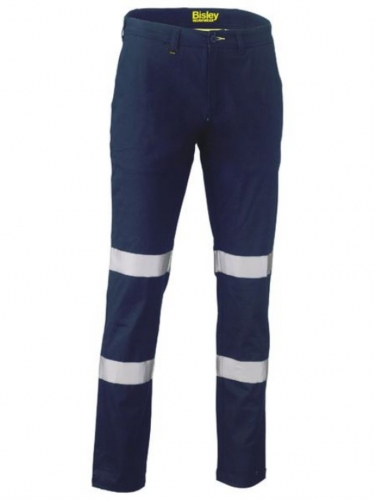 Bisley Mens Taped Biomotion Stretch Cotton Pants - Navy