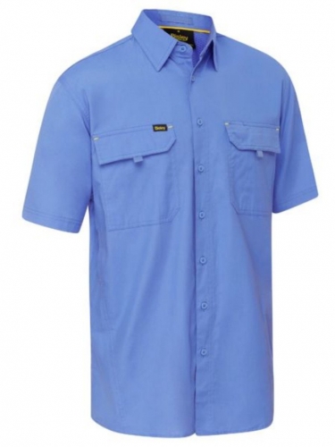 Bisley Mens Airflow Ripstop S/S Shirt - Blue