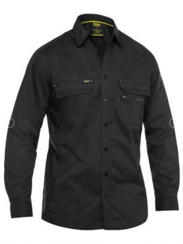 Bisley Mens X Airflow Stretch Ripstop - Black Shirt