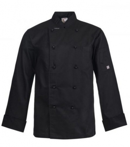 Chefcraft Mens Chef Jacket Long Sleeve - Black