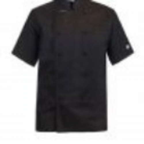 Chefcraft Mens Chef Jacket Short Sleeve - Black