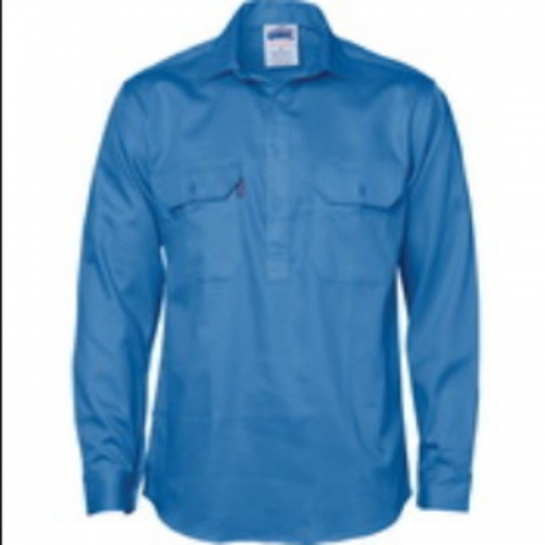 DNC Mens Cotton Drill Closed Front Shirt - Sky