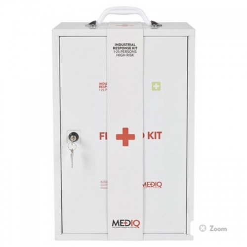MEDIQ - Essential First Aid Kit Workplace Metal Cabinet 1-25 Persons High Risk