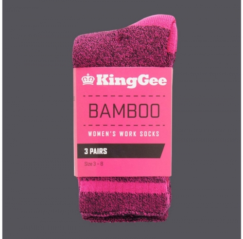 Womens Bamboo Sock 3Pkt - Pink