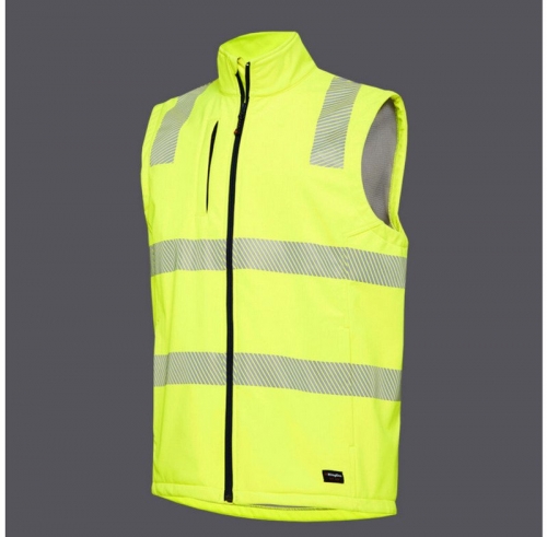 King Gee Mens Reflective Soft Shell Vest - Yellow