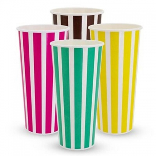 24oz Candy Stripe Paper Cold Cup