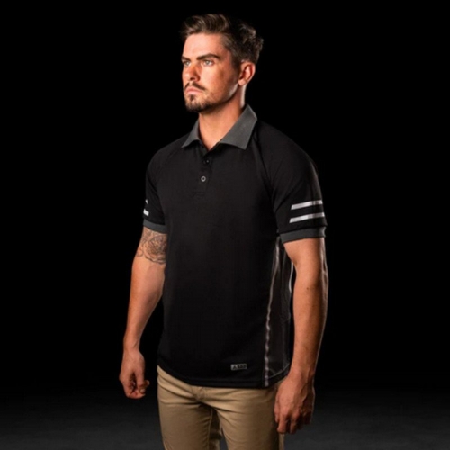BAD Mens Modern Polo Short Sleeve Shirt - Black