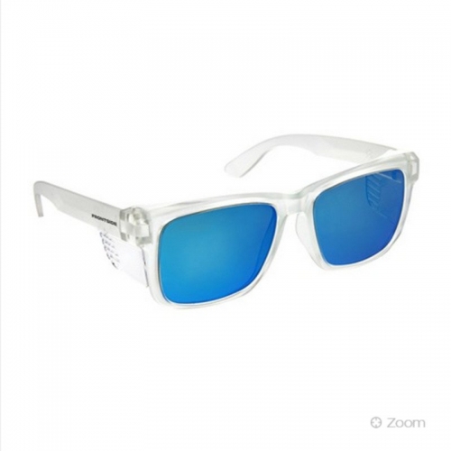 Polarised Blue Revo Lens with Clear frame