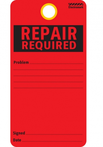 Repair required tag - 80x155mm