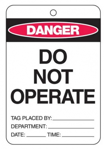 Danger Do Not Operate Tag - 85x150mm