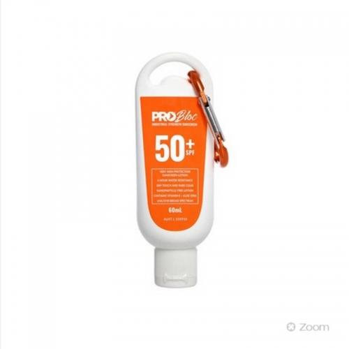 50+ 60ml Flip top Sunscreen with Carabiner Clip