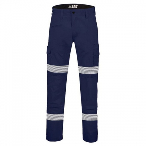 BAD Mens Attitude Slim Fit Work Pants with 3M Tape - Navy
